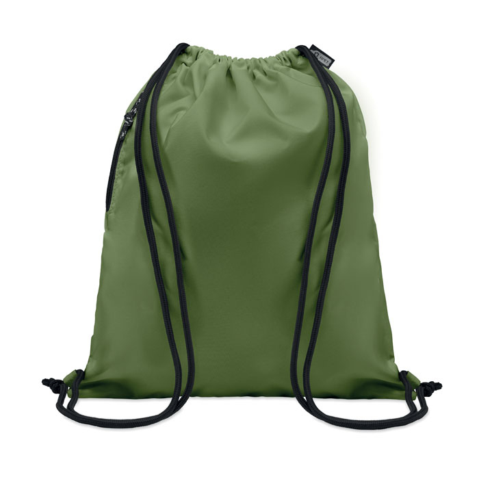 Grand sac à cordon personnalisable 300D RPET NIGHT vert armée vert